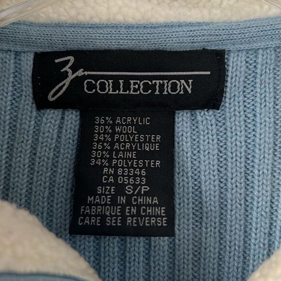 Bona Sherpa Faux Suede Jacket Baby Blue Size Small True Vintage - Picture 6 of 7